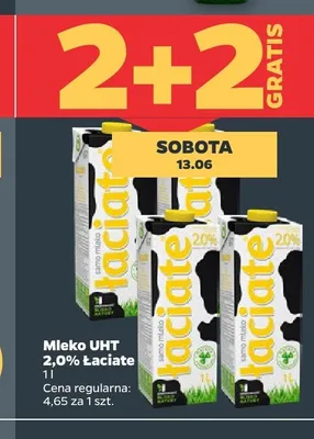 Mleko UHT 2,0% Łaciate promocja w Netto