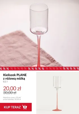 Kieliszek PLANE z różową nóżką promocja w Homla