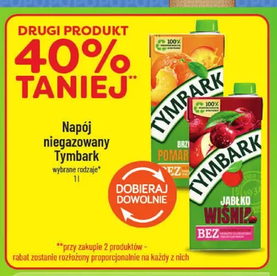Napój niegazowany Tymbark jabłko wiśnia promocja w POLOmarket
