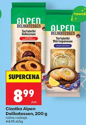 Ciastka Alpen Delikatessen Tortaletki Kokosowe promocja w Biedronka