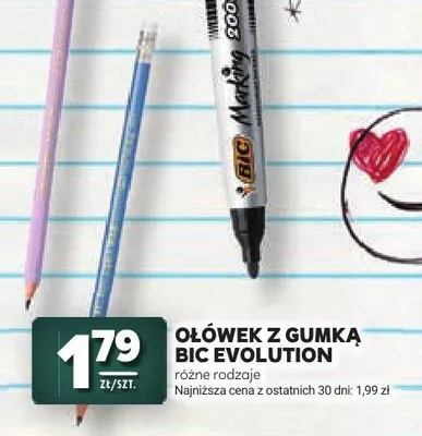Ołówek z gumką BIC Evolution promocja w Stokrotka