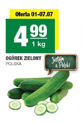 Ogórek zielony polski promocja w SPAR