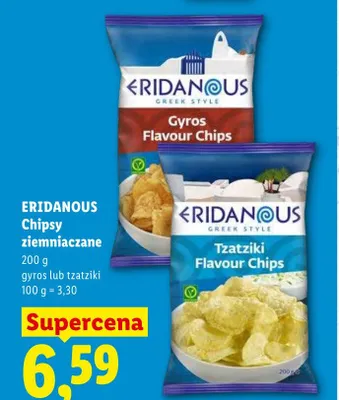 Chipsy ziemniaczane o smaku tzatziki Eridanous promocja w Lidl