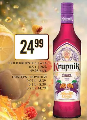 Likier Krupnik Śliwka promocja w Dino