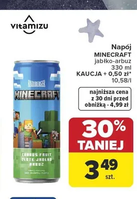 Napój MINECRAFT jabłko-arbuz Vitamizu promocja w Carrefour