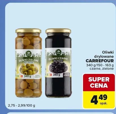 Oliwki drylowane zielone Carrefour Classic promocja w Carrefour Express