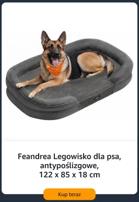 Legowisko dla psa Feandrea antypoślizgowe 122x85x18 cm promocja w Amazon