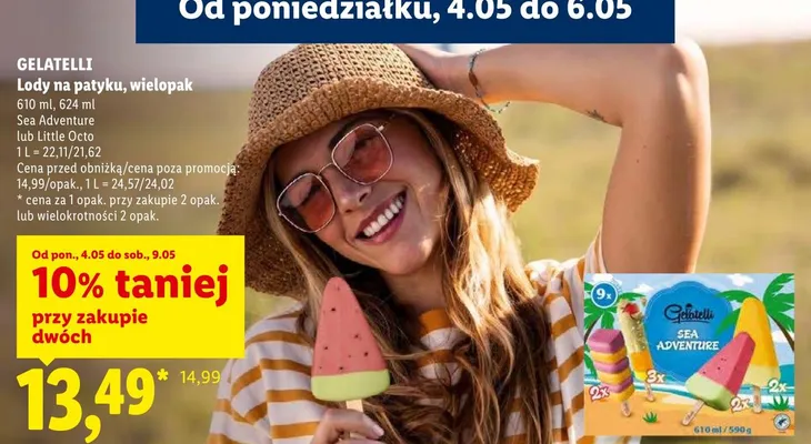 Lody na patyku Gelatelli Little Octo wielopak promocja w Lidl