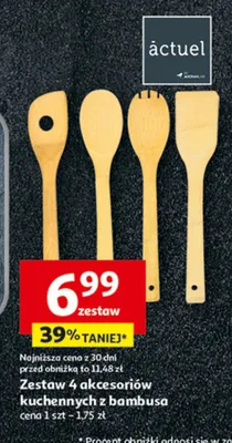 Zestaw 4 akcesoriów kuchennych z bambusa promocja w Auchan
