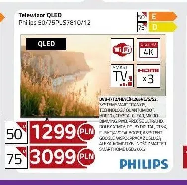 Telewizor QLED Philips 50PUS7810/12 promocja w kakto.pl
