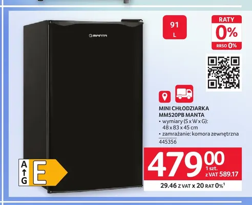 Mini chłodziarka MM520PB Manta promocja w Selgros