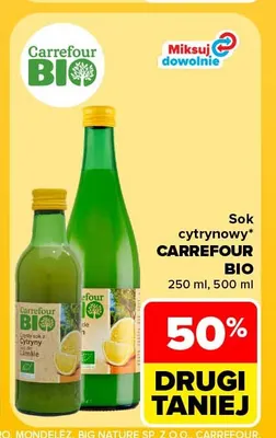 Sok cytrynowy Carrefour Bio 250 ml promocja w Carrefour