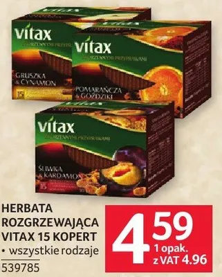 Herbata rozgrzewająca Vitax 15 kopert promocja w Selgros