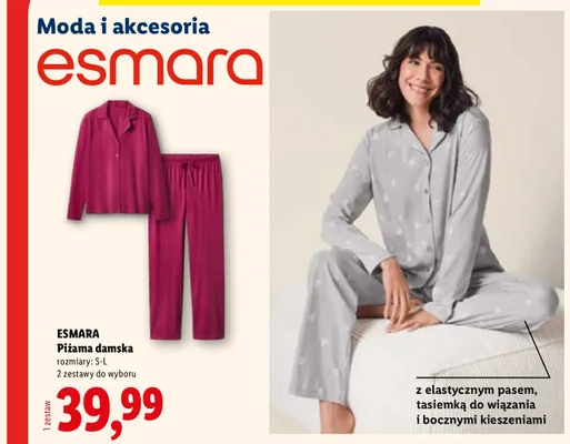 Piżama damska Esmara promocja w Lidl