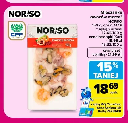 Mieszanka owoców morza Norso promocja w Carrefour Market