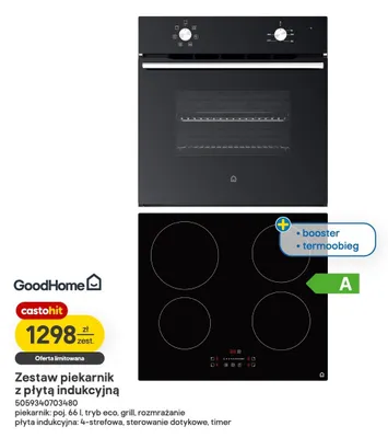 Zestaw piekarnik z płytą indukcyjną GoodHome promocja w Castorama