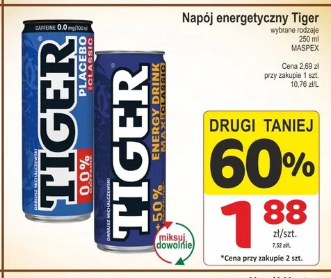 Napój energetyczny Tiger Placebo Classic promocja w Marketvita