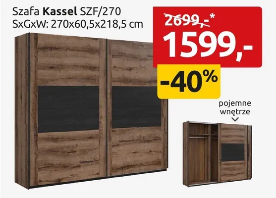 Szafa Kassel SZF/270 promocja w Black Red White