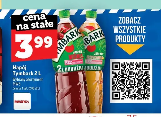 Napój Tymbark Jabłko Wiśnia promocja w TOPAZ
