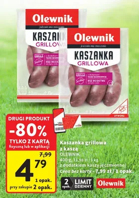 Kaszanka grillowa z kaszą Olewnik promocja w Intermarche
