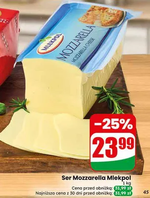 Ser mozzarella mlekpol promocja w Dino