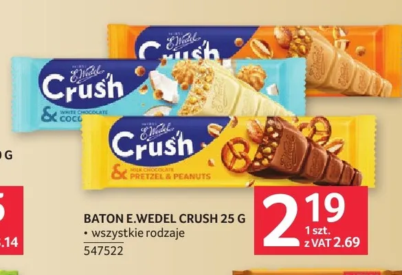 Baton Crush White Chocolate Coco E.Wedel promocja w Selgros