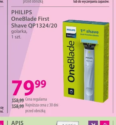 Golarka OneBlade First Shave QP1324/20 Philips promocja w Hebe