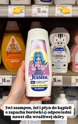 Szampon, żel i płyn do kąpieli o zapachu borówki 3w1 promocja w Intermarche