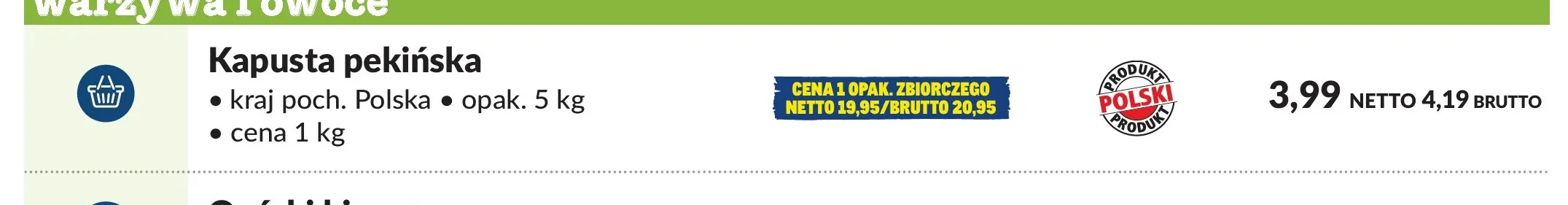Kapusta pekińska polska promocja w Makro