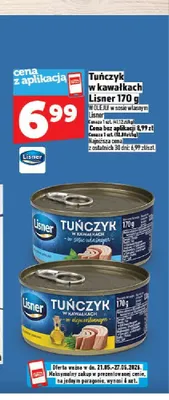 Tuńczyk w kawałkach w sosie własnym Lisner promocja w TOPAZ
