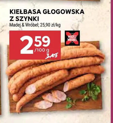 Kiełbasa głogowska z szynki Madej & Wróbel promocja w Stokrotka