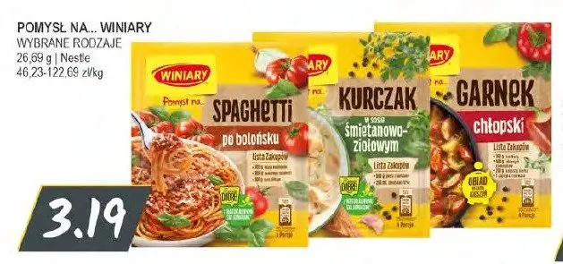 Danie Winiary Pomysł na Spaghetti po bolońsku promocja w Słoneczko