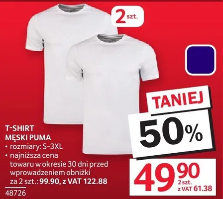 T-shirt męski Puma rozmiary S-3XL promocja w Selgros