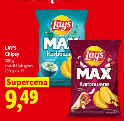 Chipsy Lay's MAX Karbowane o smaku tzatziki promocja w Lidl