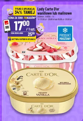 Lody waniliowe lub malinowe promocja w POLOmarket