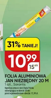 Folia aluminiowa Jan Niezbędny 20m promocja w Chata Polska