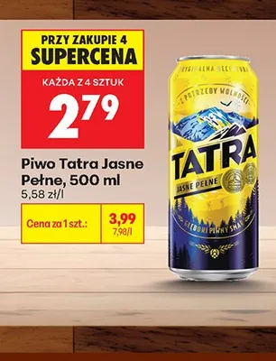 Piwo Tatra Jasne Pełne promocja w Biedronka