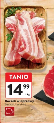 Boczek wieprzowy bez kości ze skórą promocja w Intermarche
