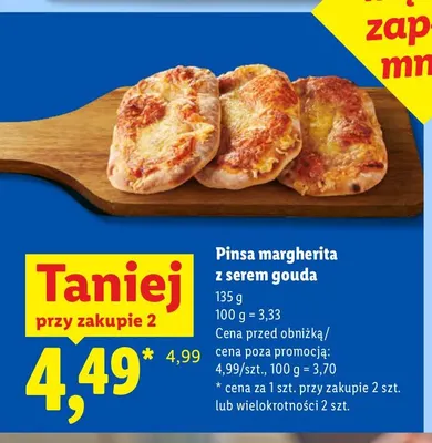 Pinsa margherita z serem gouda promocja w Lidl