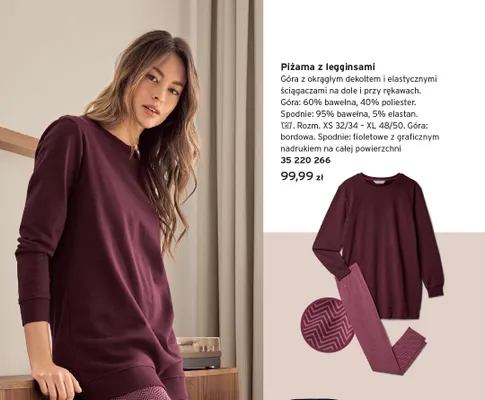 Piżama z legginsami promocja w Tchibo