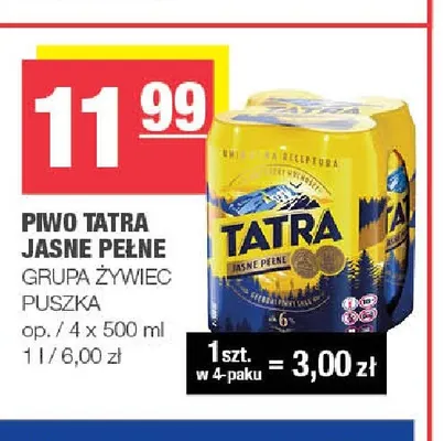 Piwo Tatra 4-pak promocja w SPAR