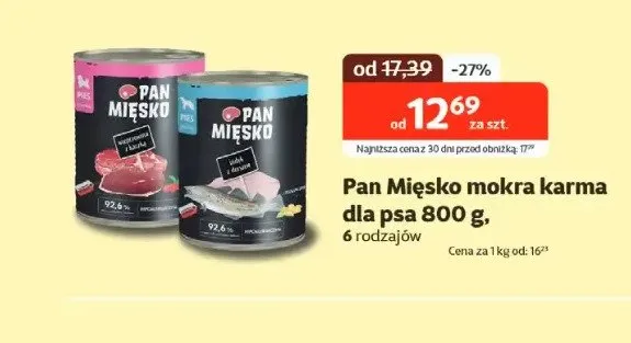 Mokra karma dla psa 800g promocja w KAKADU