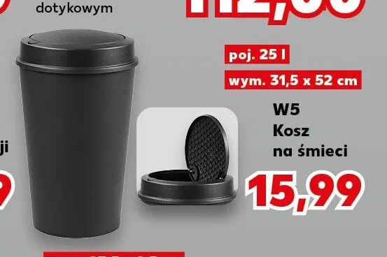 Kosz na śmieci W5 promocja w Kaufland