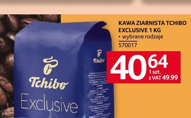 Kawa ziarnista Tchibo Exclusive promocja w Selgros