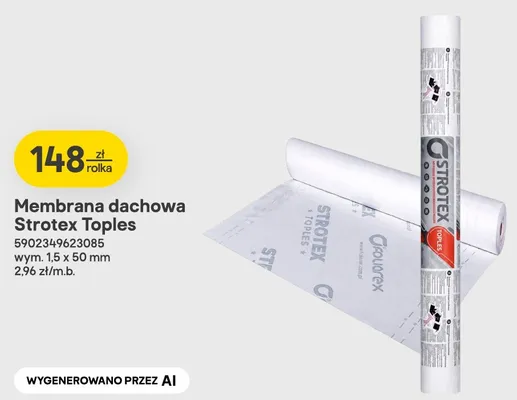 Membrana dachowa Strotex Toples promocja w Castorama