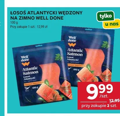 Łosoś atlantycki wędzony na zimno Well Done promocja w Stokrotka