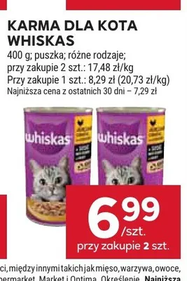 Karma dla kota Whiskas z wołowiną promocja w Stokrotka