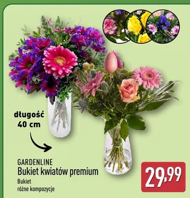 Bukiet kwiatów premium różne kompozycje promocja w Aldi