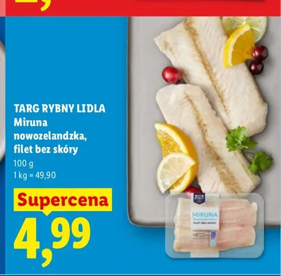 Miruna nowozelandzka filet bez skóry Targ Rybny Lidla promocja w Lidl