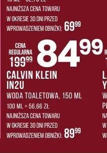 Woda toaletowa Calvin Klein IN2U promocja w Drogerie Natura